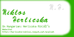 miklos herlicska business card